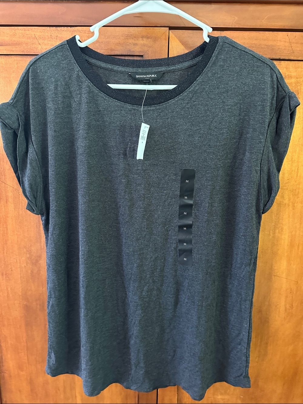 Banana Republic Men's Charcoal Gray Short Sleeve Crew Tee